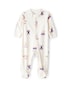 Macacão bebê em fleece animais na neve - off-white | Carter's