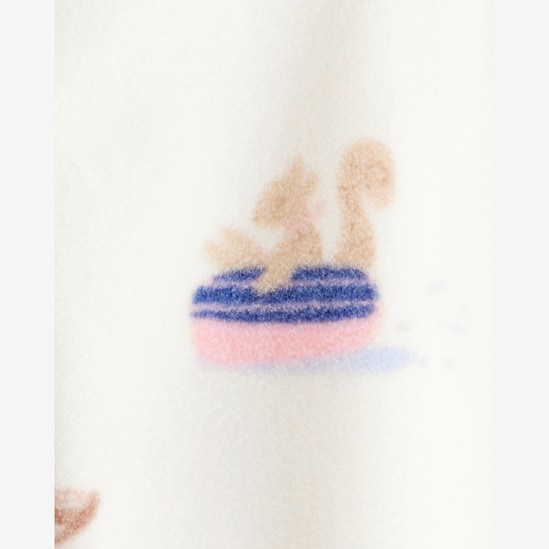 Macacão bebê em fleece animais na neve - off-white | Carter's