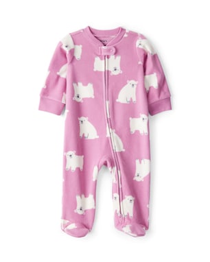 Macacão bebê em fleece com pezinhos - rosa | Carter's