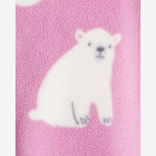Macacão bebê em fleece com pezinhos - rosa | Carter's