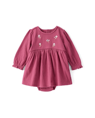 Vestido bebê evasê texturizado floral - rosa | Carter's