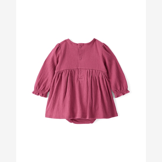 Vestido bebê evasê texturizado floral - rosa | Carter's