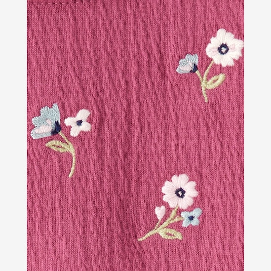 Vestido bebê evasê texturizado floral - rosa | Carter's