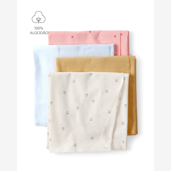 Kit cueiro bebê 4 peças frutinhas - multicor | Carter's