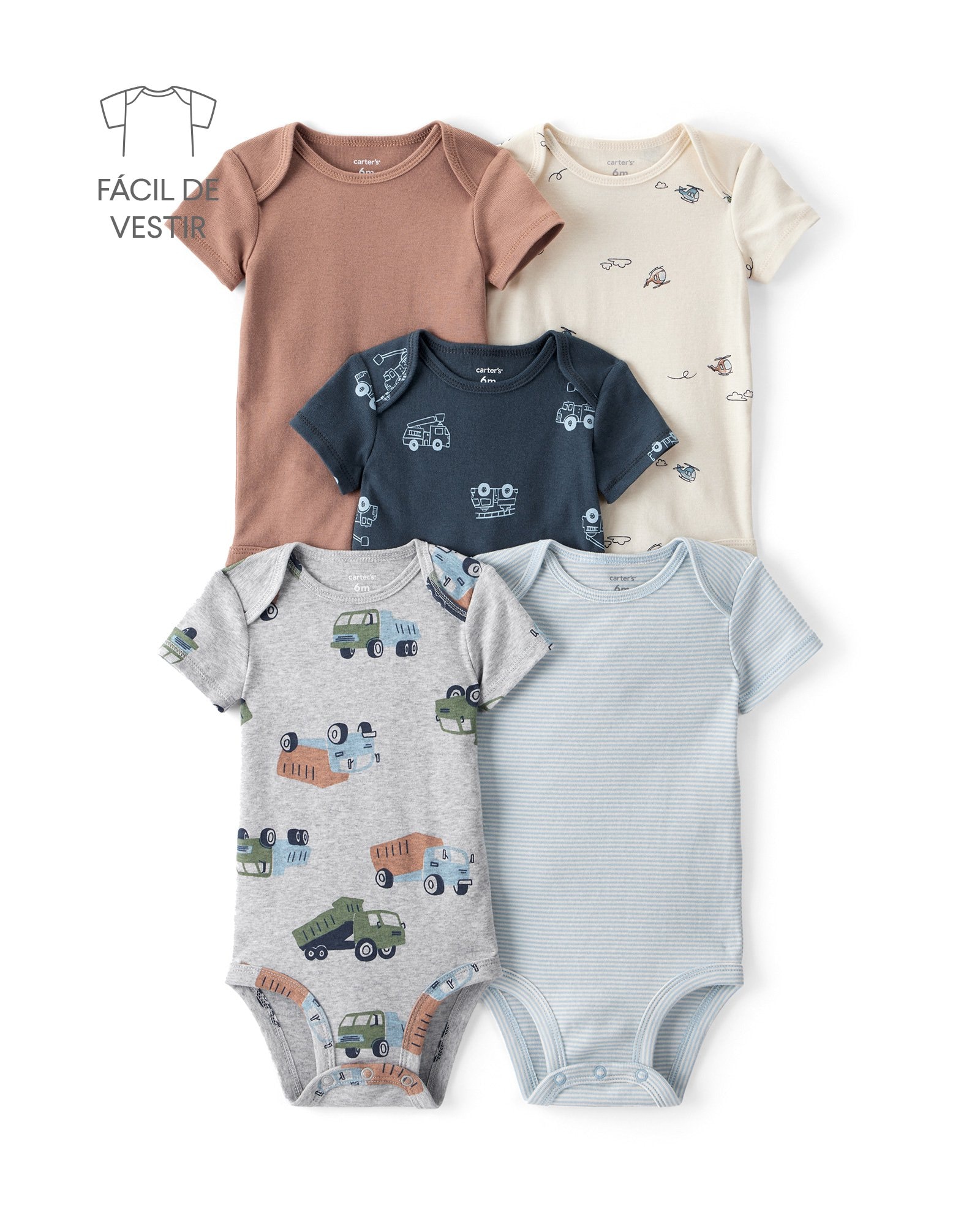 Kit body bebê 5 peças caminhão - multicor | Carter's
