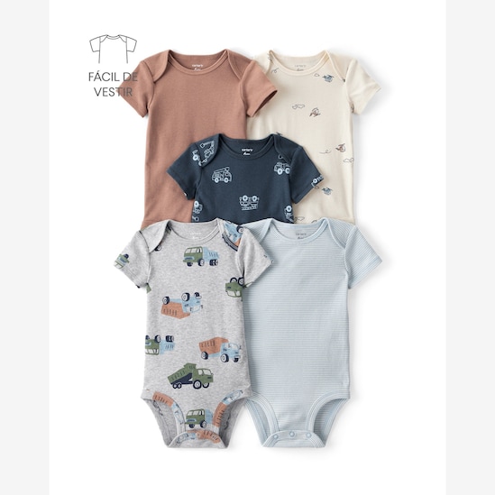 Kit body bebê 5 peças caminhão - multicor | Carter's
