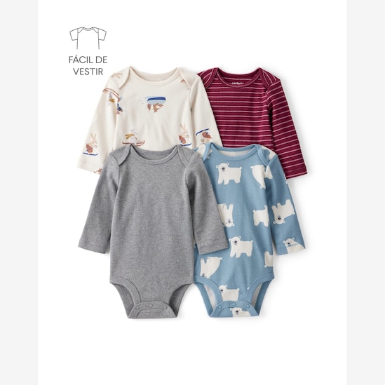 Kit body bebê 4 peças variados - multicor | Carter's