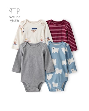 Kit body bebê 4 peças variados - multicor | Carter's
