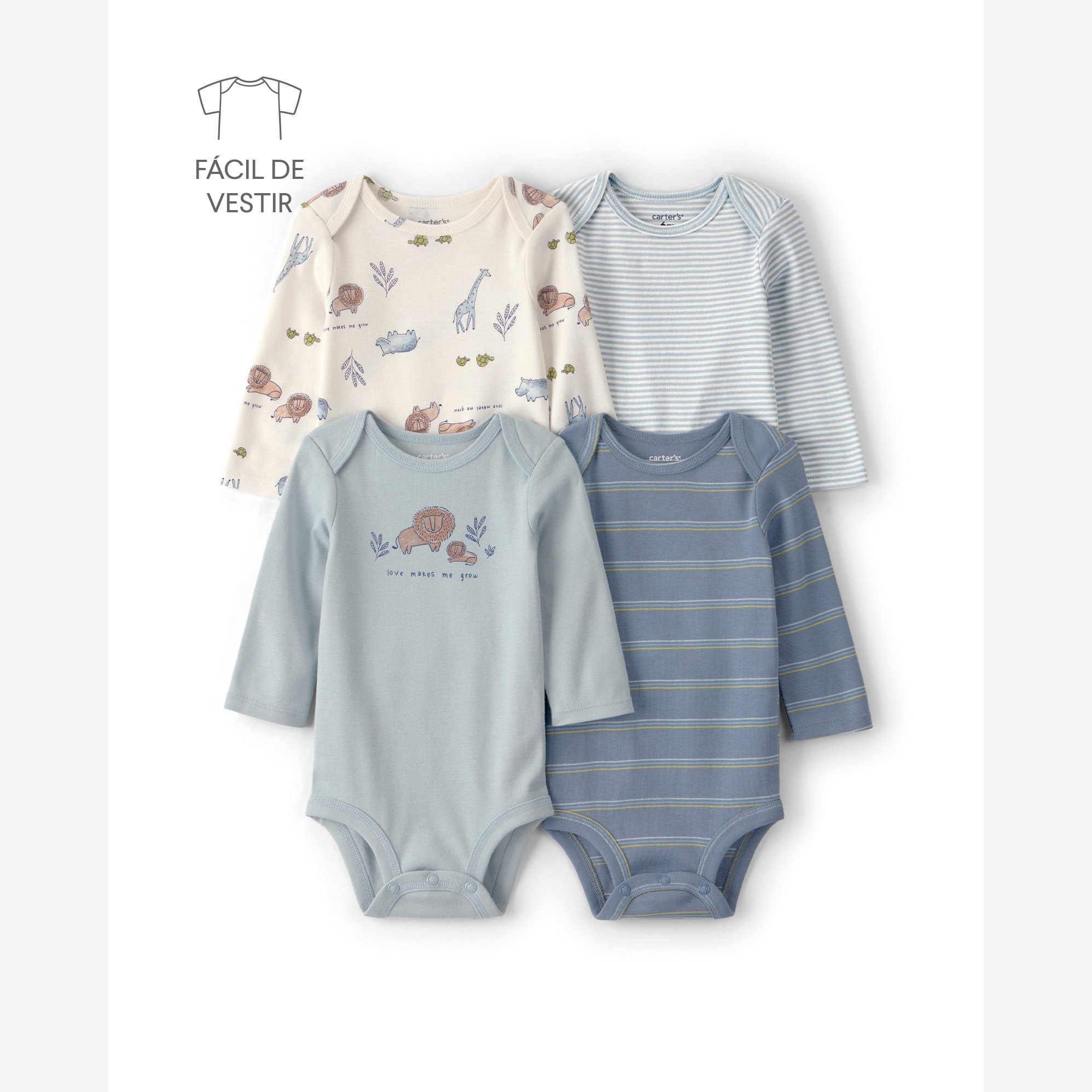 Kit body bebê 4 peças selva - multicor | Carter's