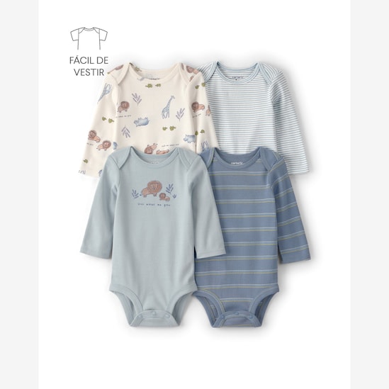 Kit body bebê 4 peças selva - multicor | Carter's