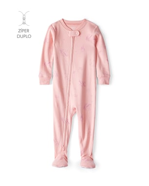 Macacão pijama infantil com pezinho unicórnio - rosa | Carter's