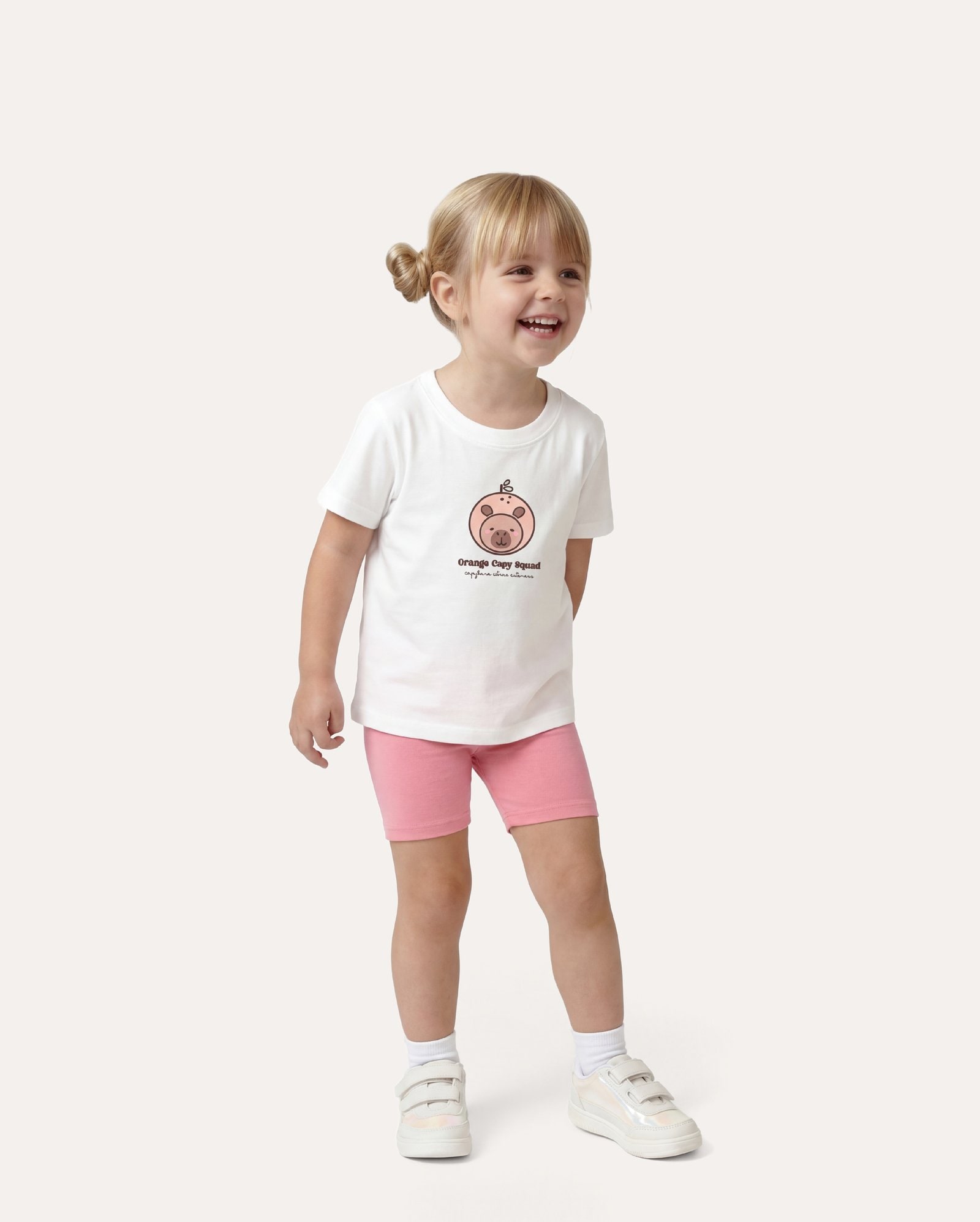 Bermuda ciclista infantil básica 1-6A - rosa