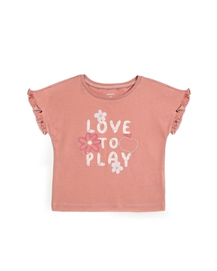 Camiseta infantil florzinhas - rosa | Carter's