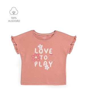 Camiseta infantil florzinhas - rosa | Carter's
