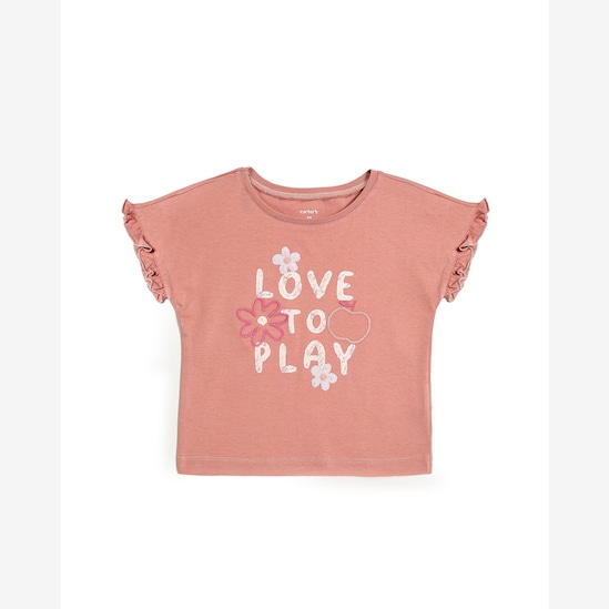 Camiseta infantil florzinhas - rosa | Carter's