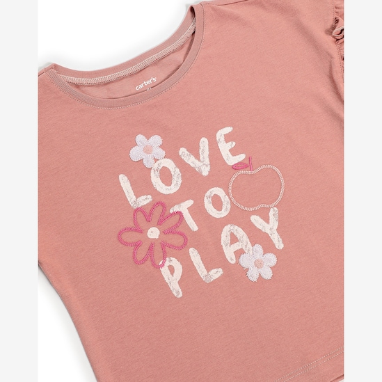 Camiseta infantil florzinhas - rosa | Carter's