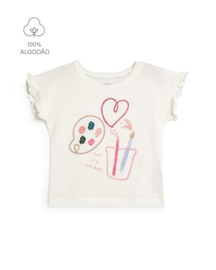 Camiseta infantil arte - branca | Carter's