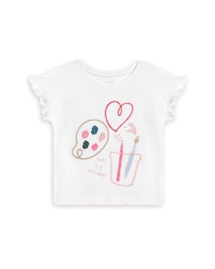 Camiseta infantil arte - branca | Carter's