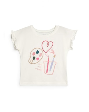 Camiseta infantil arte - branca | Carter's