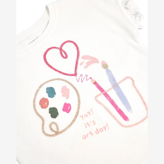Camiseta Carter's infantil menina estampada - Branca