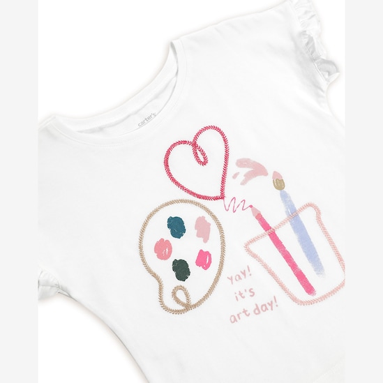 Camiseta infantil arte - branca | Carter's