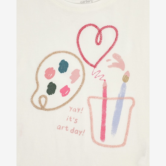 Camiseta infantil arte - branca | Carter's