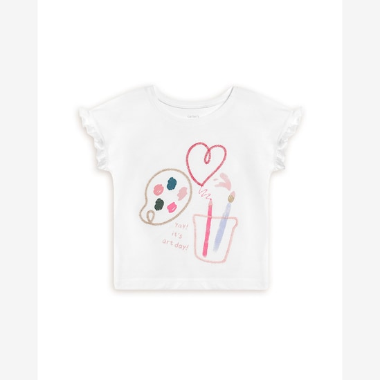 Camiseta infantil arte - branca | Carter's