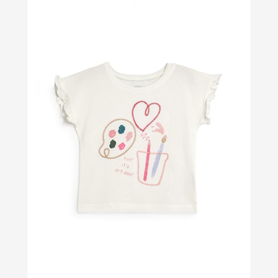 Camiseta infantil arte - branca | Carter's