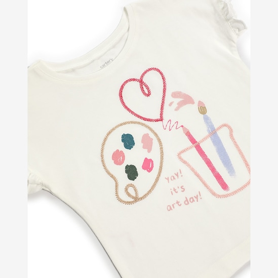 Camiseta infantil arte - branca | Carter's