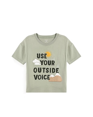 Camiseta infantil montanha - verde | Carter's