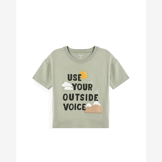 Camiseta infantil montanha - verde | Carter's