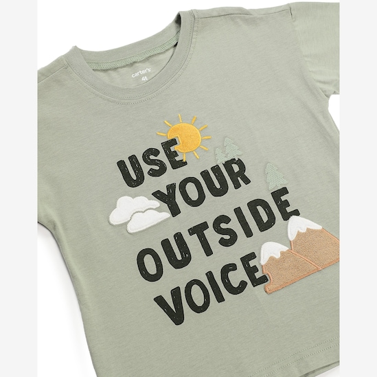 Camiseta infantil montanha - verde | Carter's