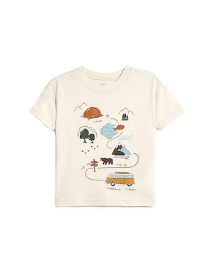 Camiseta infantil estampada - Bege | Carter's