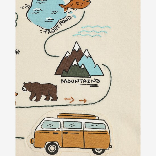 Camiseta infantil acampamento - bege | Carter's