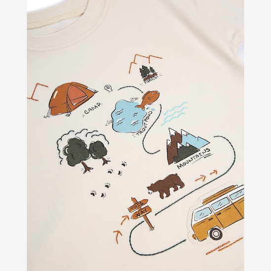 Camiseta infantil estampada - Bege | Carter's