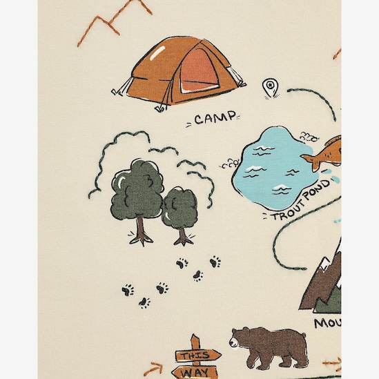 Camiseta infantil acampamento - bege | Carter's