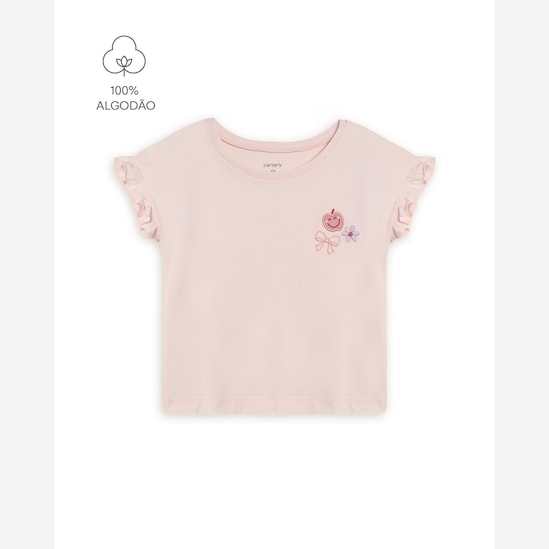 Camiseta infantil lacinho - rosa | Carter's