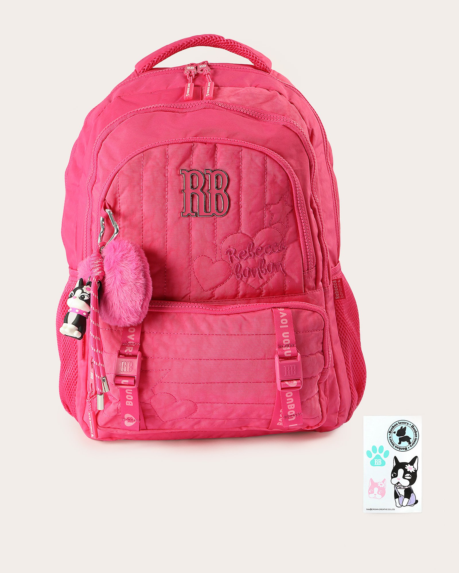 Mochila infantil Sweet Dreams com adesivo - Rosa Escuro | Rebecca Bonbon