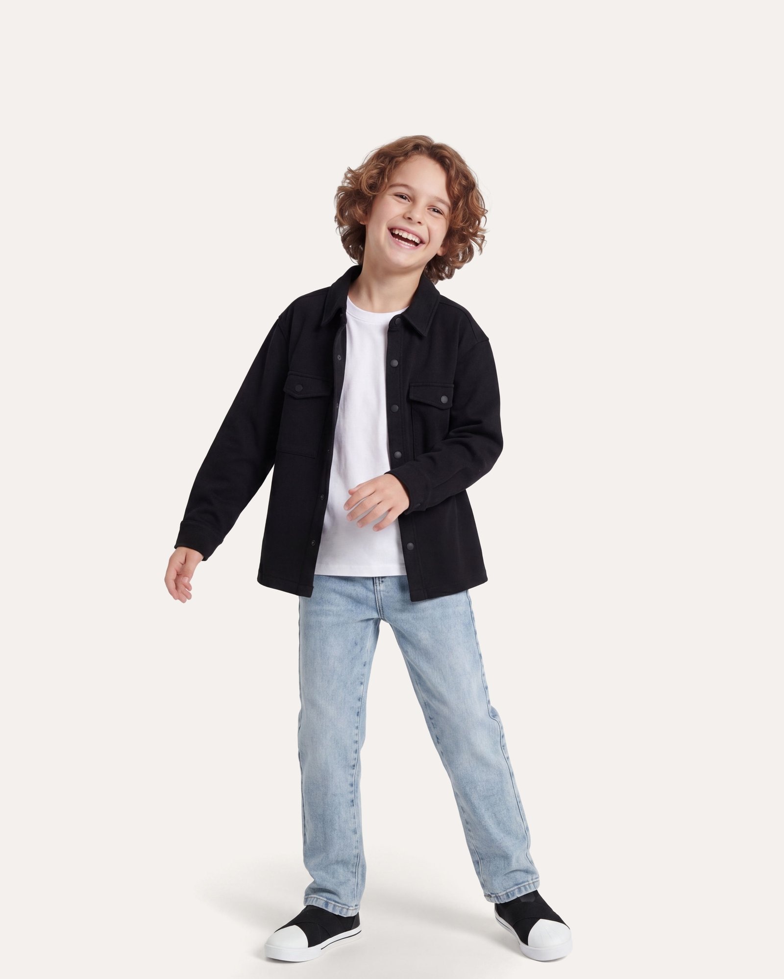 Calça jeans infantil reta 6-14A - denim claro