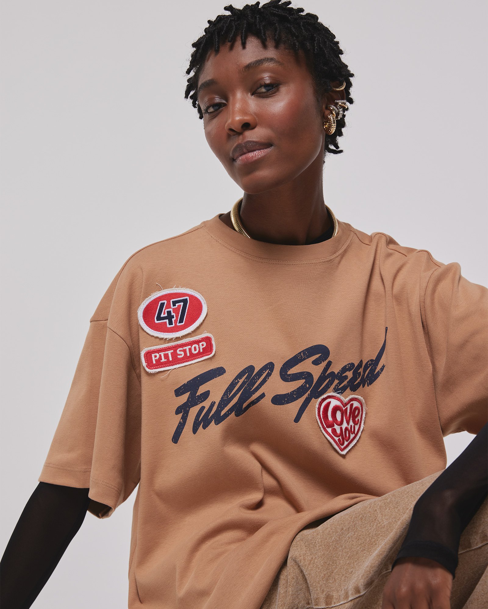 Camiseta feminina oversized - marrom | Juliana Jabour - Special Edition