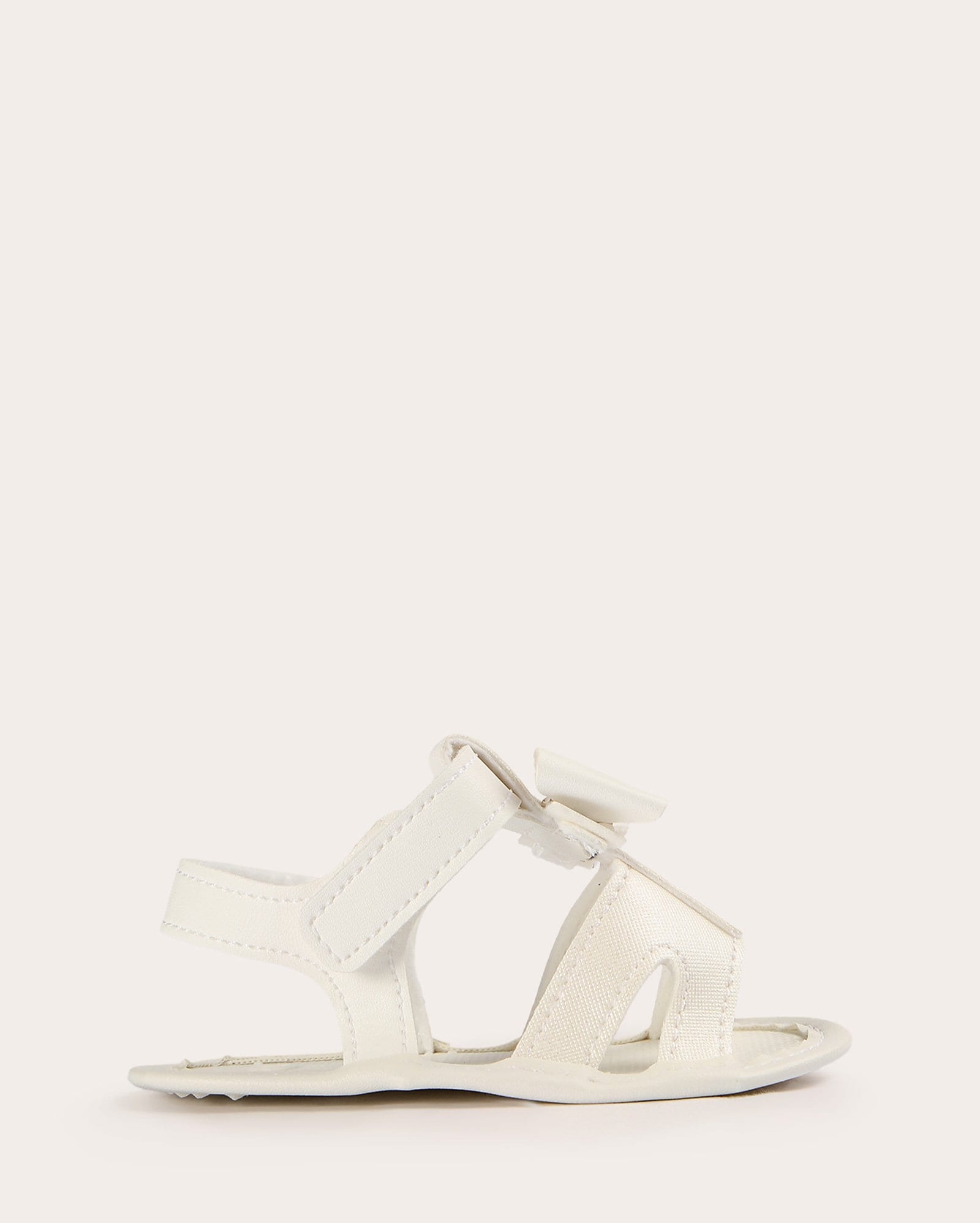 Sandália papete bebê com laço - off-white | Pimpolho