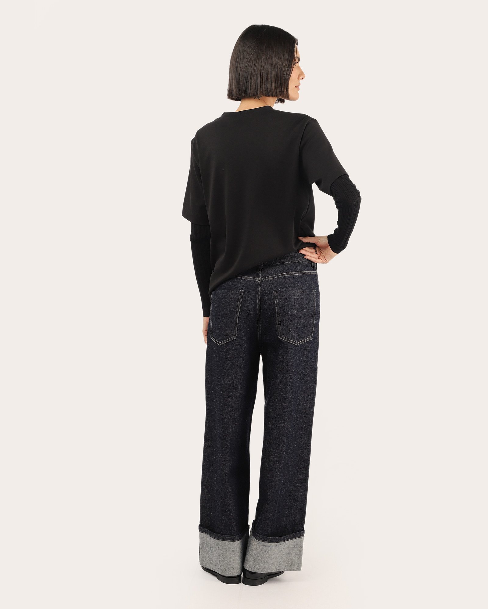 Riachuelo | Calça jeans feminina wide cropped - denim escuro | Pool Jeans