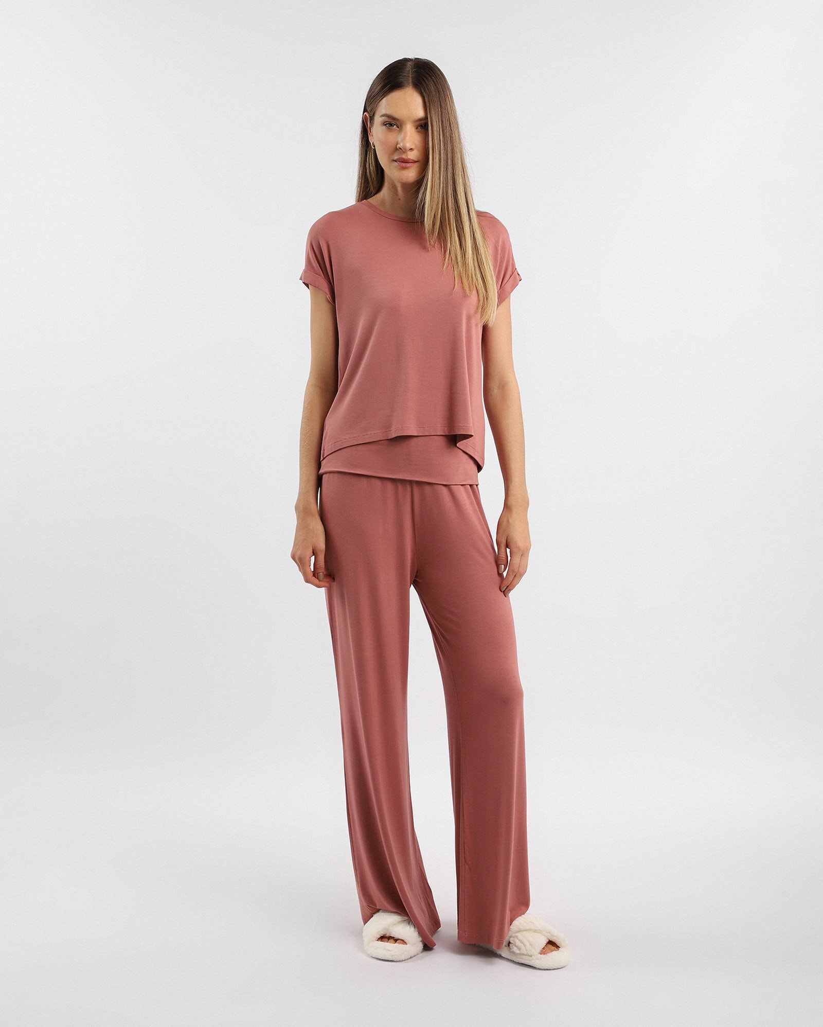 Riachuelo | Pijama longo feminino em modal Cápsula Menopausa - rosa