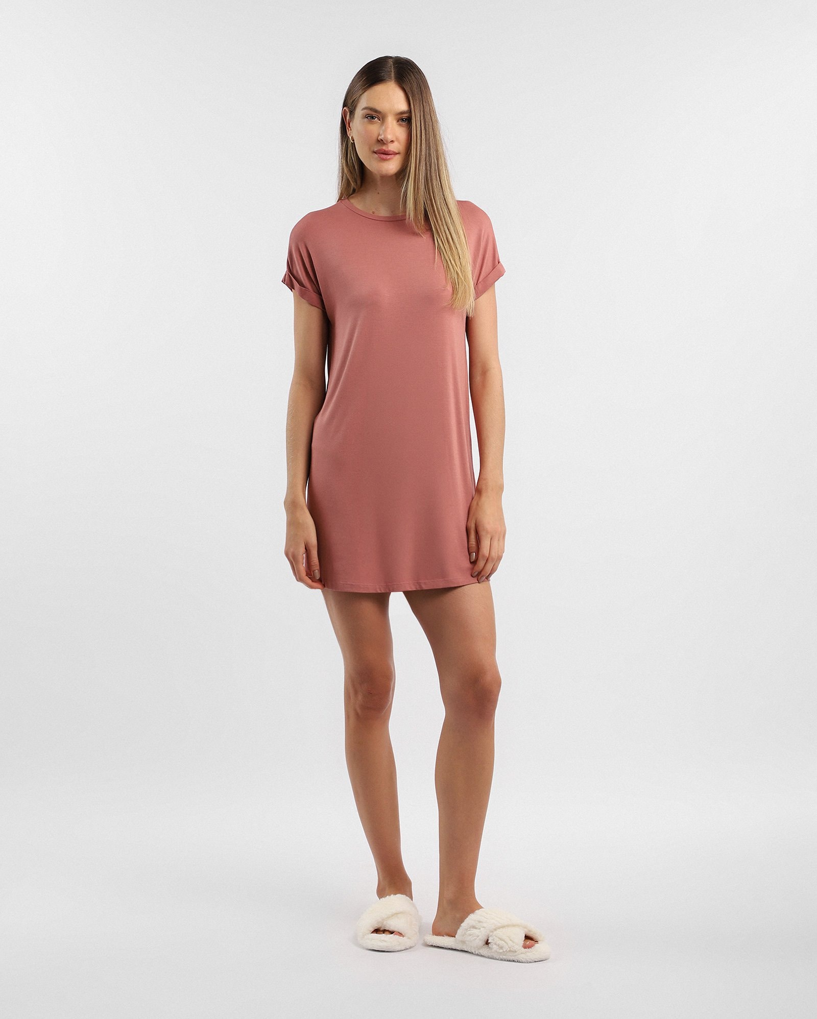 Riachuelo | Camisola curta reta em modal Cápsula Menopausa - rosa