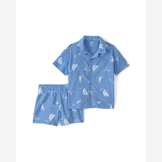 Conjunto curto infantil 2 peças barco - azul | Carter's