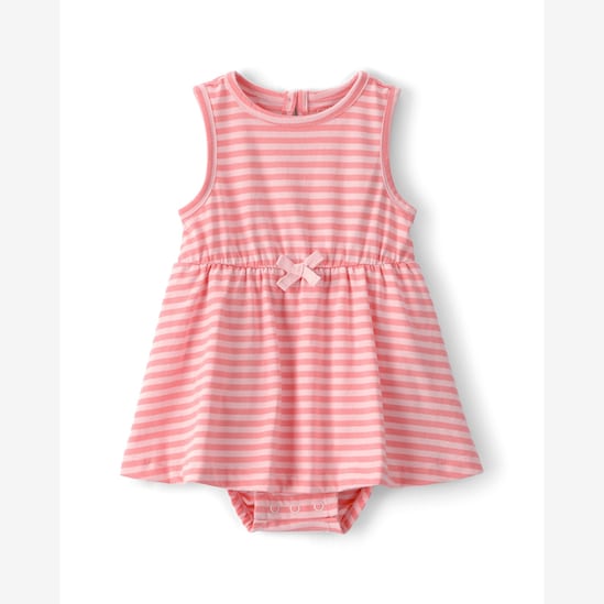 Vestido bebê evasê listrado - rosa | Carter's