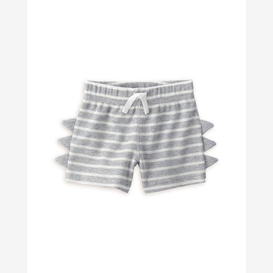 Conjunto curto bebê 2 peças listrado dino - cinza | Carter's