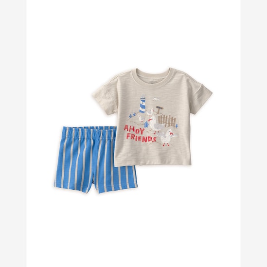 Conjunto curto bebê 2 peças ahoy friends - multicor | Carter's