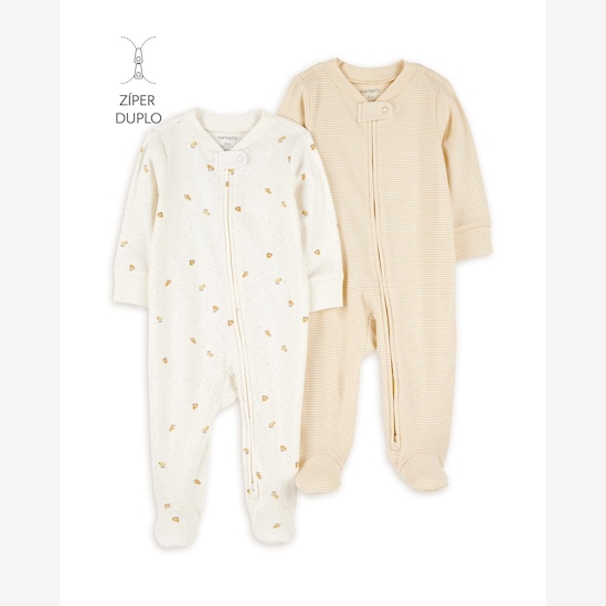 Kit macacão bebê 2 peças estampadas - multicor | Carter's