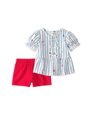 Conjunto curto bebê 2 peças listras frutinhas - multicor | Carter's